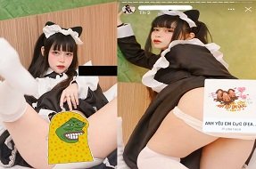 hack cam sex Trong trang phục hầu gái, Gia Hân rất xinh đẹp